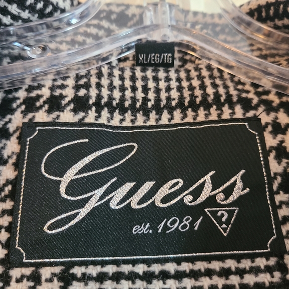 Guess houndstooth wool blend peacoat with pleather accents - Picture 4 of 14